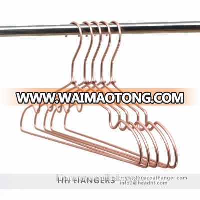 Rose gold light weight kids hanger aluminium copper children hanger